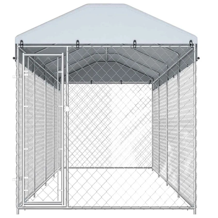 Chenil extérieur avec toit pour chiens 760x190x225 cm - 4