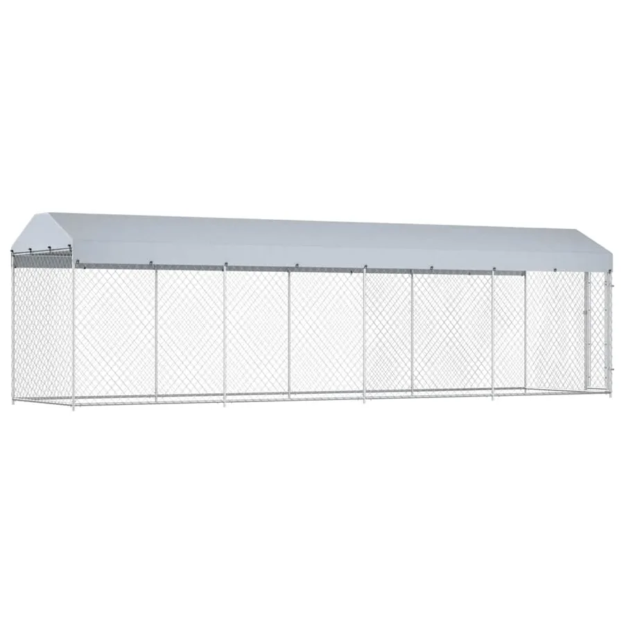 Chenil extérieur avec toit pour chiens 760x190x225 cm - 5