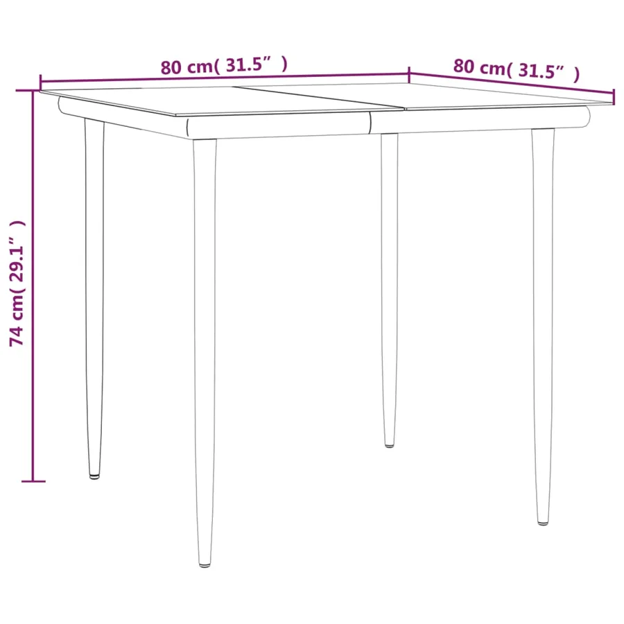 Ensemble à manger de jardin 5 pcs noir textilène et acier - 7