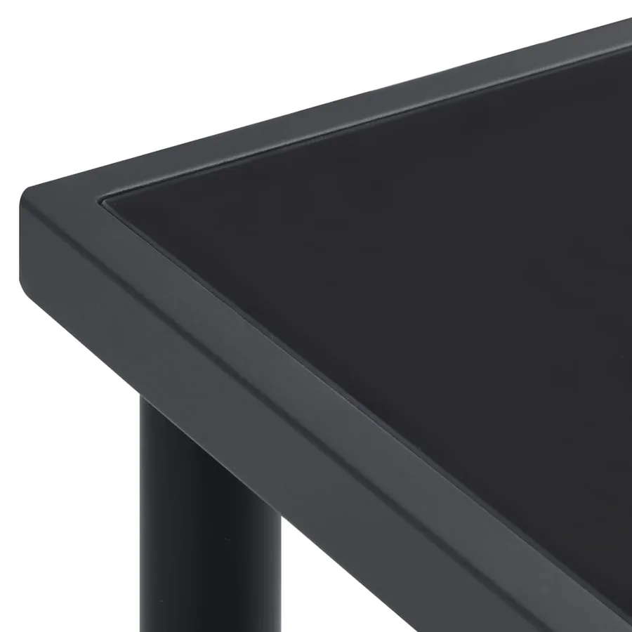 Ensemble à manger de jardin 9 pcs noir textilène et acier - 5