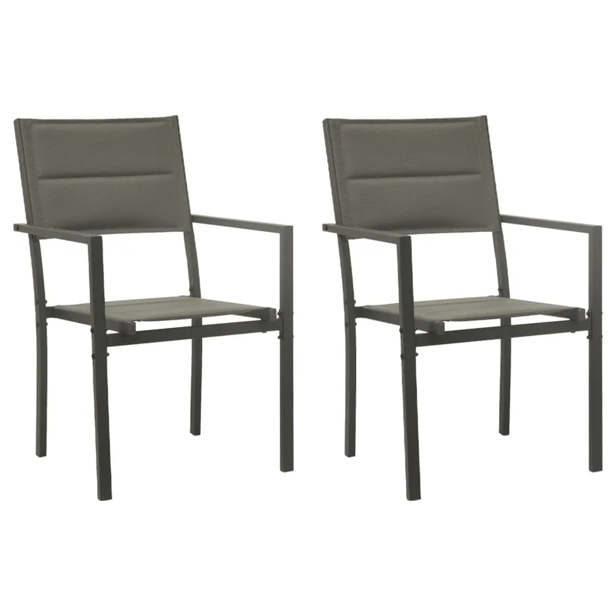 Ensemble à manger de jardin 3 pcs noir textilène et acier - 3