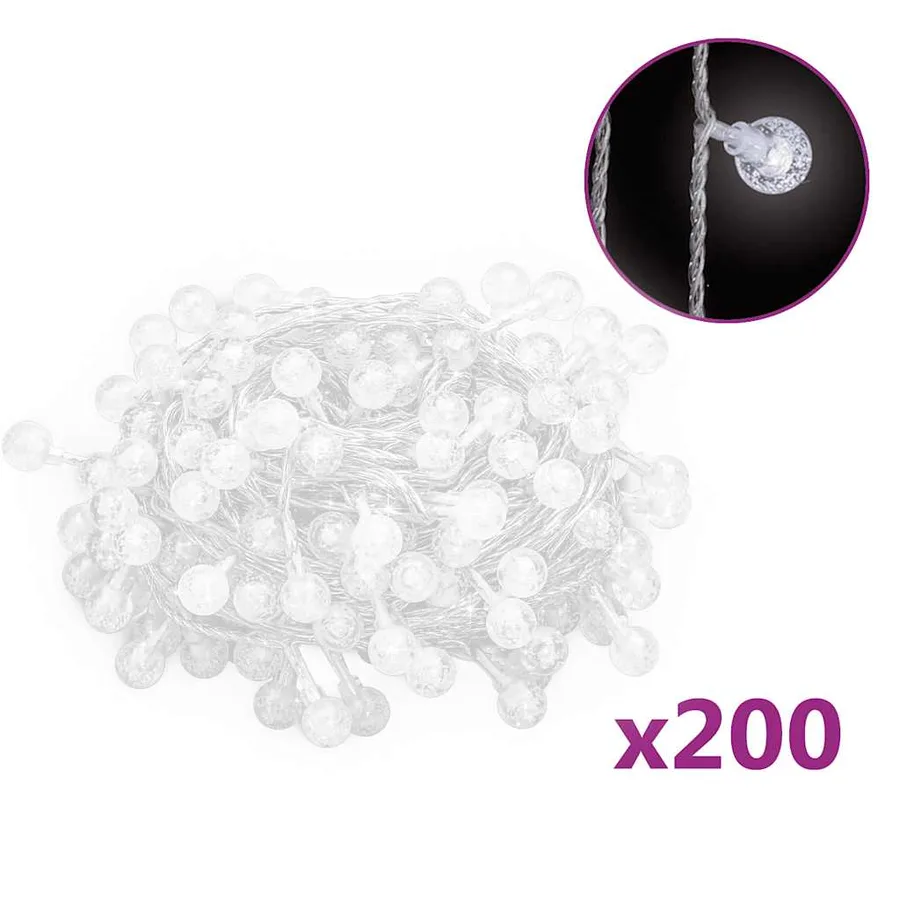 Guirlande lumineuse Globe 20 m 200 LED Blanc froid 8 fonctions - 2