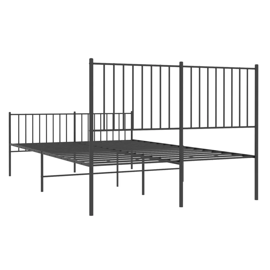 Cadre de lit métal sans matelas avec pied de lit noir 140x190cm - 7