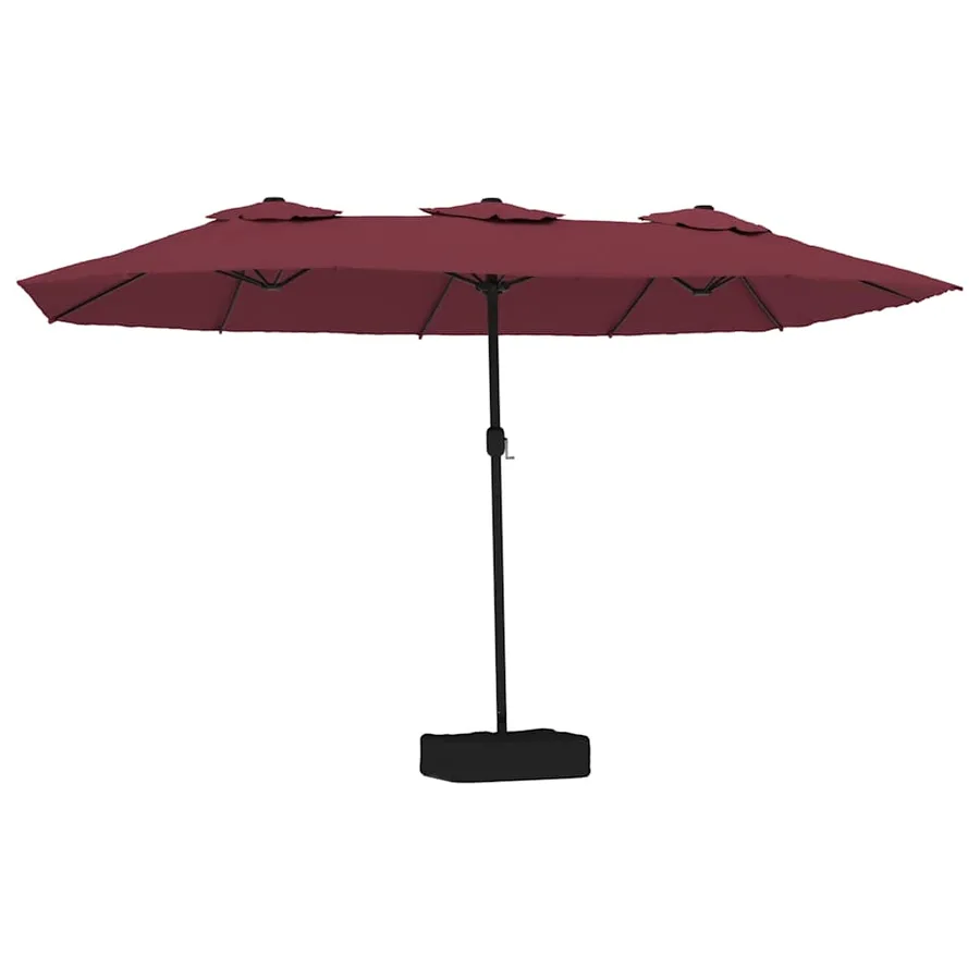 Parasol de jardin à double tête rouge bordeaux 449x265 cm - 2