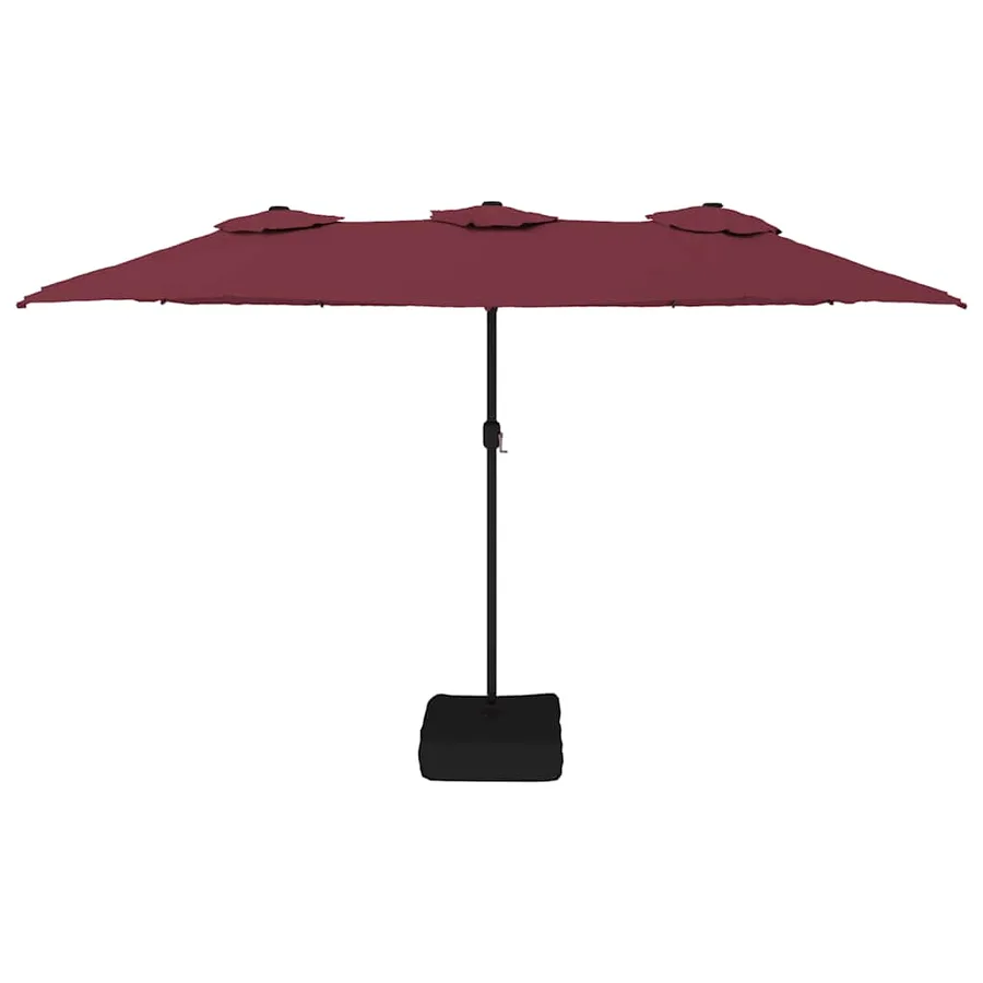 Parasol de jardin à double tête rouge bordeaux 449x265 cm - 3