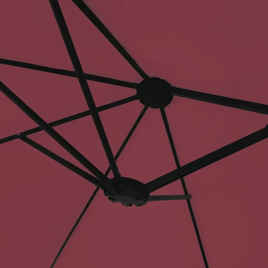 Parasol de jardin à double tête rouge bordeaux 449x265 cm - 6