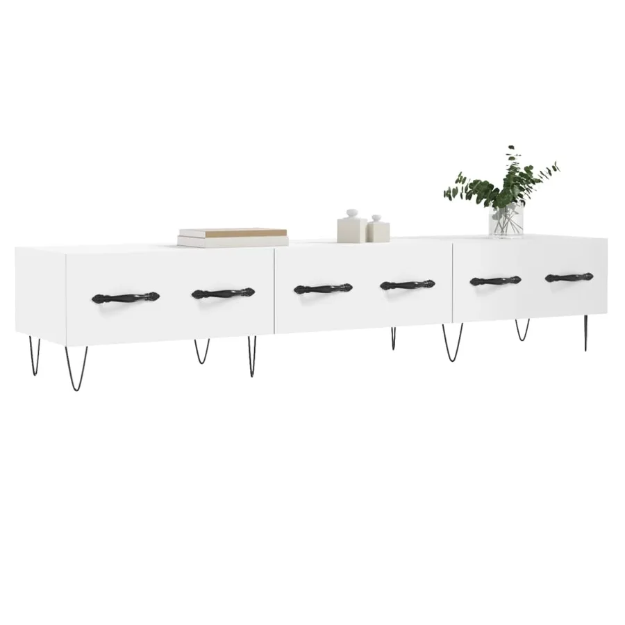 Meuble TV blanc 150x36x30 cm bois d'ingénierie - 3
