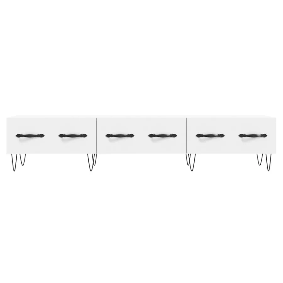 Meuble TV blanc 150x36x30 cm bois d'ingénierie - 5