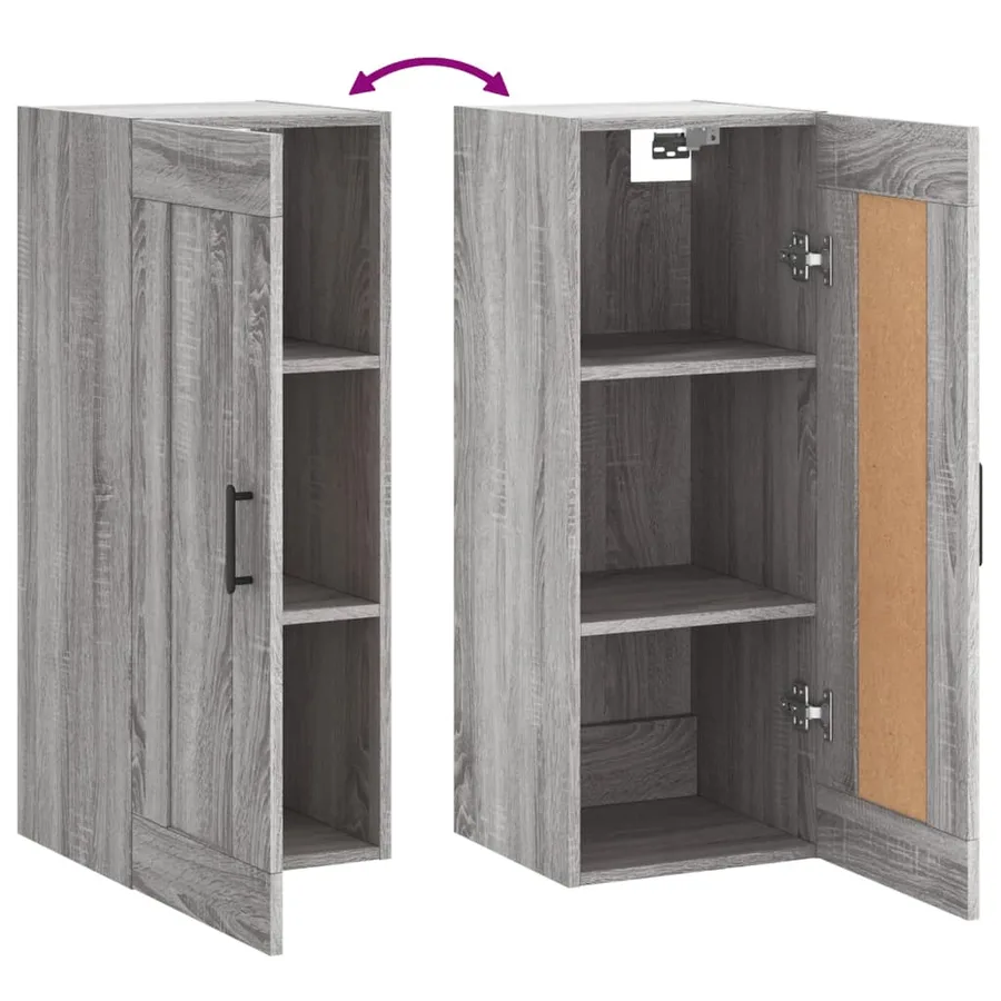 Armoire murale sonoma gris 34,5x34x90 cm bois d'ingénierie - 10