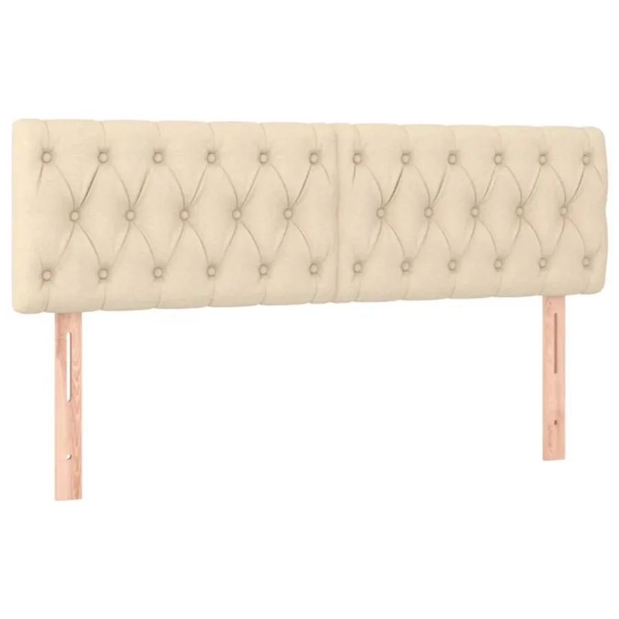 Sommier à lattes de lit avec matelas LED Crème 140x190 cm Tissu - 7