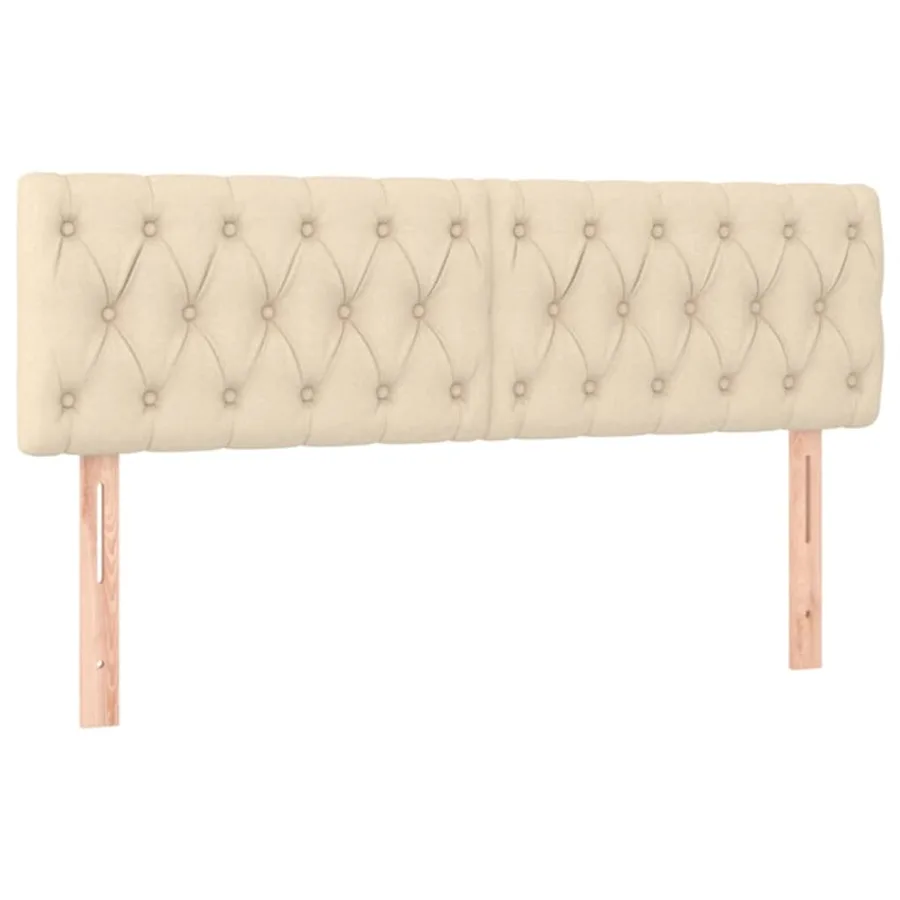 Sommier à lattes de lit avec matelas Crème 140x190 cm Tissu - 6
