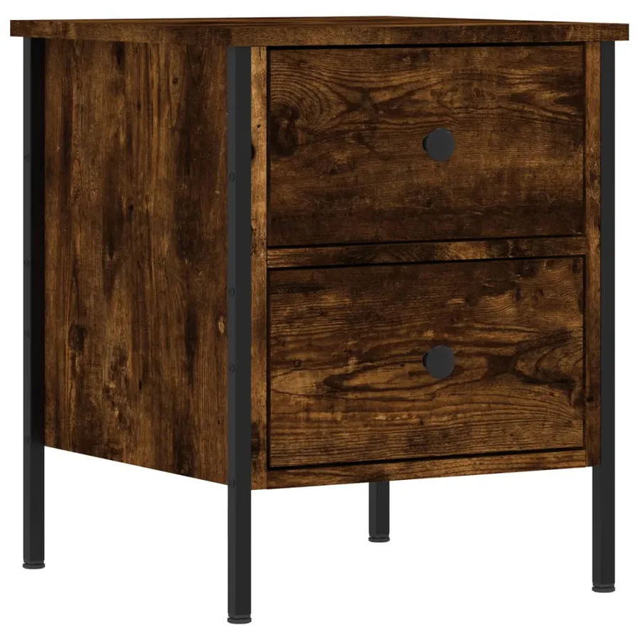 Tables de chevet 2 pcs chêne fumé 40x42x50 cm bois ingénierie - 3