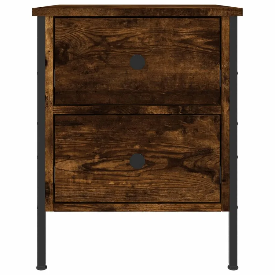 Tables de chevet 2 pcs chêne fumé 40x42x50 cm bois ingénierie - 4