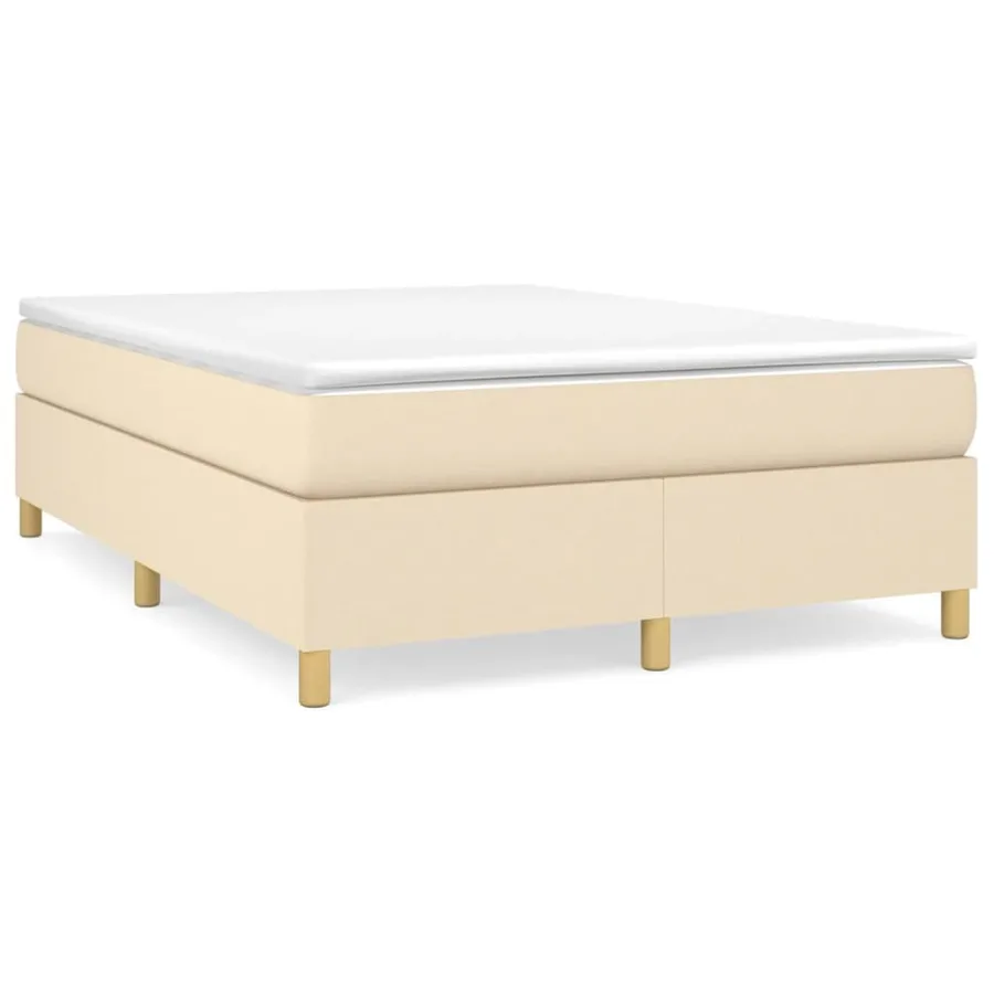 Sommier à lattes de lit avec matelas Crème 140x190 cm Tissu - 2