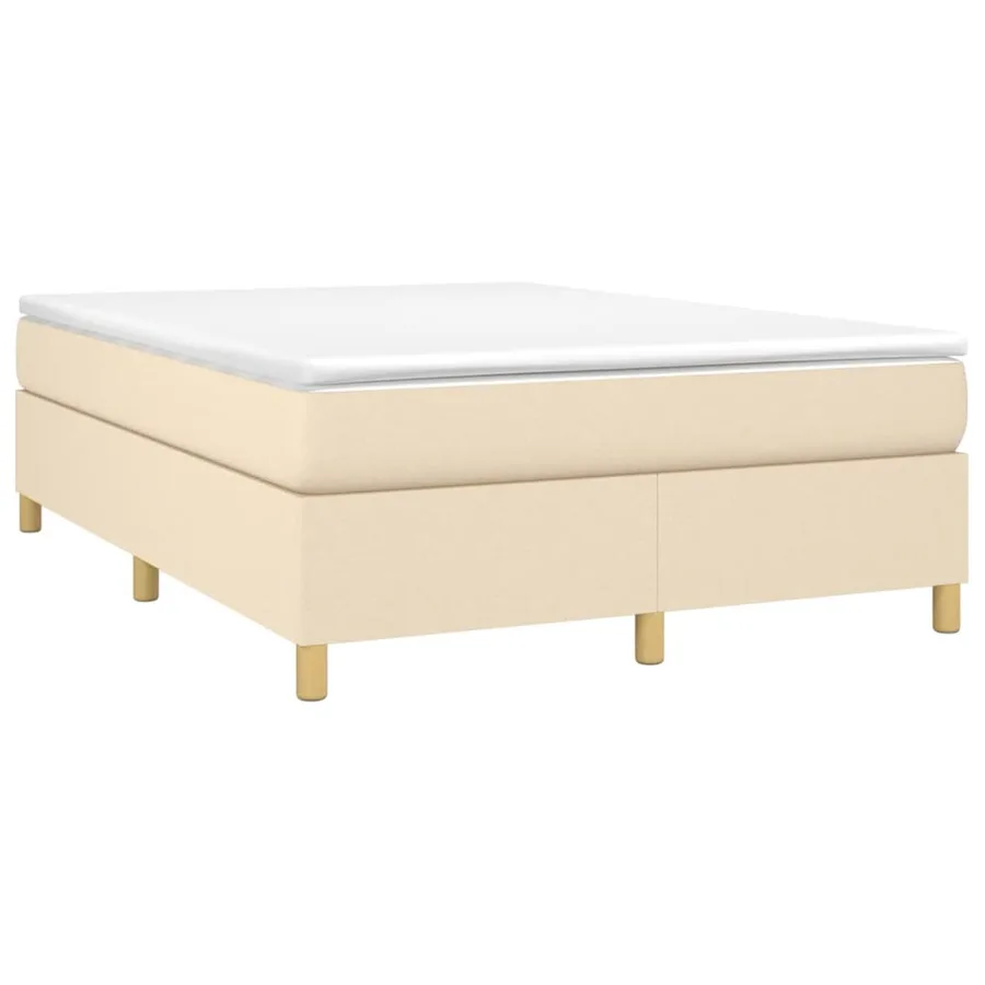 Sommier à lattes de lit avec matelas Crème 140x190 cm Tissu - 3