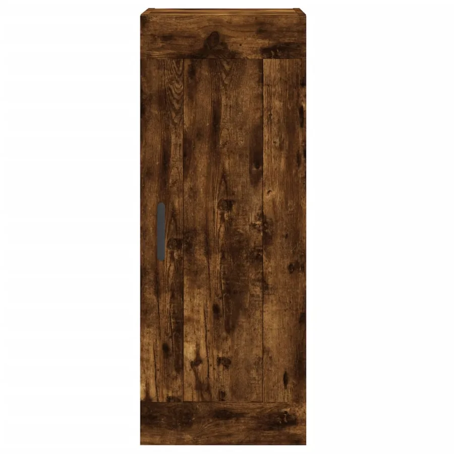 Buffet haut Chêne fumé 34,5x34x180 cm Bois d'ingénierie - 6
