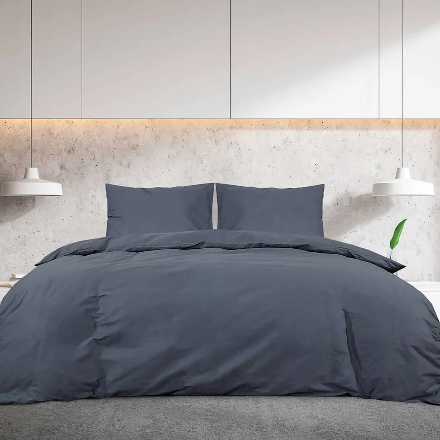 Ensemble de housse de couette Anthracite 155x220 cm Microfibre - 3