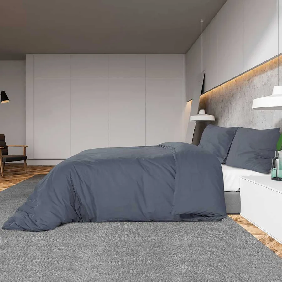 Ensemble de housse de couette Anthracite 155x220 cm Microfibre - 4