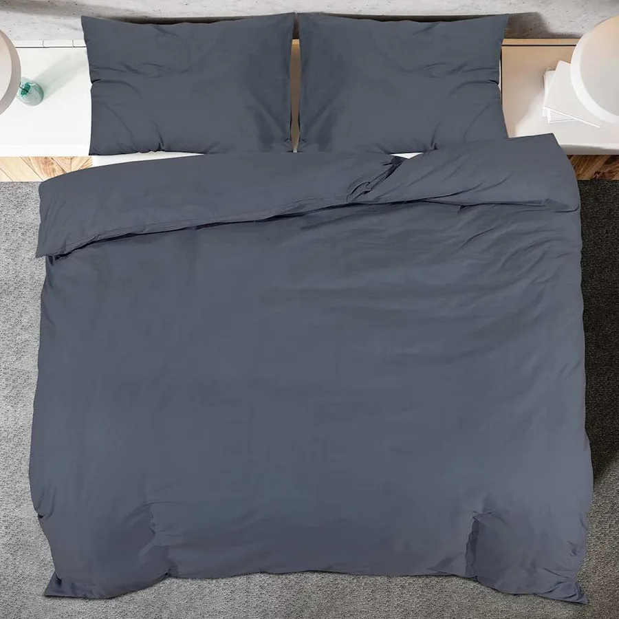 Ensemble de housse de couette Anthracite 155x220 cm Microfibre - 5