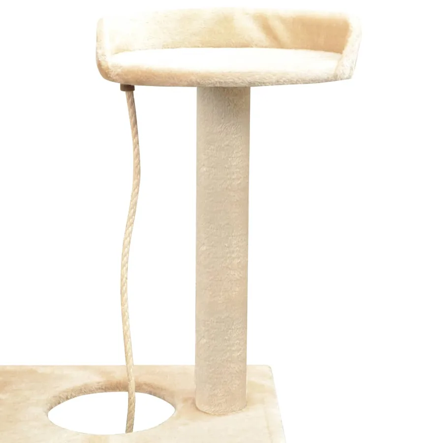 Arbre à chat avec griffoirs en sisal 150 cm Beige - 4