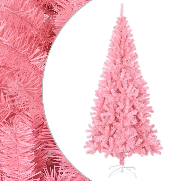 Sapin de Noël artificiel avec support rose 180 cm PVC