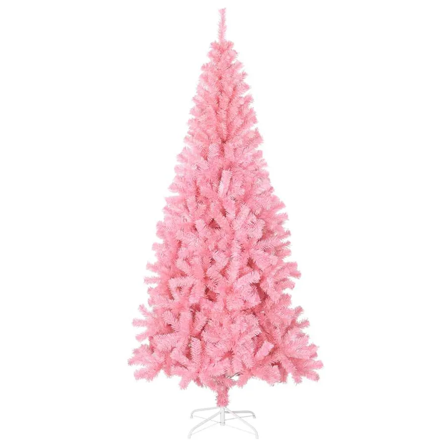 Sapin de Noël artificiel avec support rose 180 cm PVC - 3
