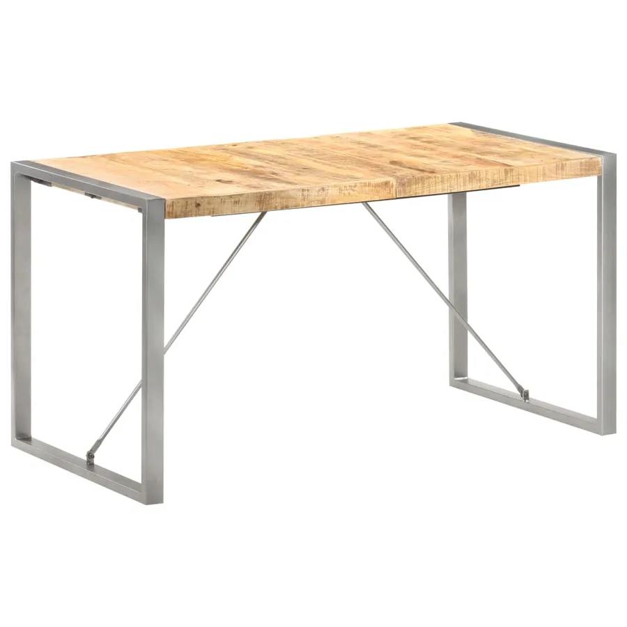 Table à manger 140x70x75 cm bois de manguier massif brut - 8