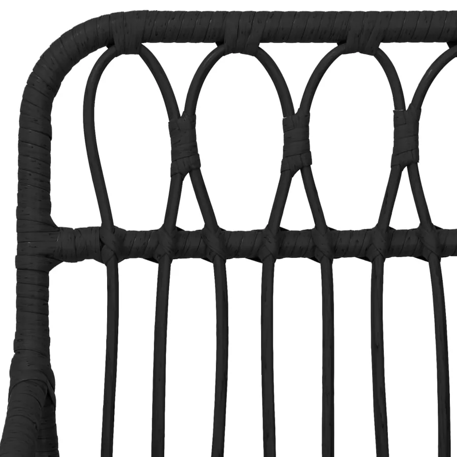 Ensemble à manger de jardin 5 pcs Noir Résine tressée - 6