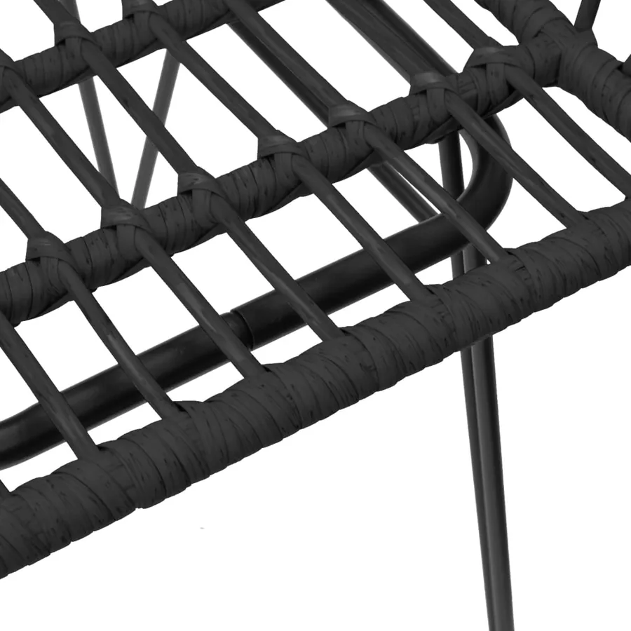 Ensemble à manger de jardin 5 pcs Noir Résine tressée - 7