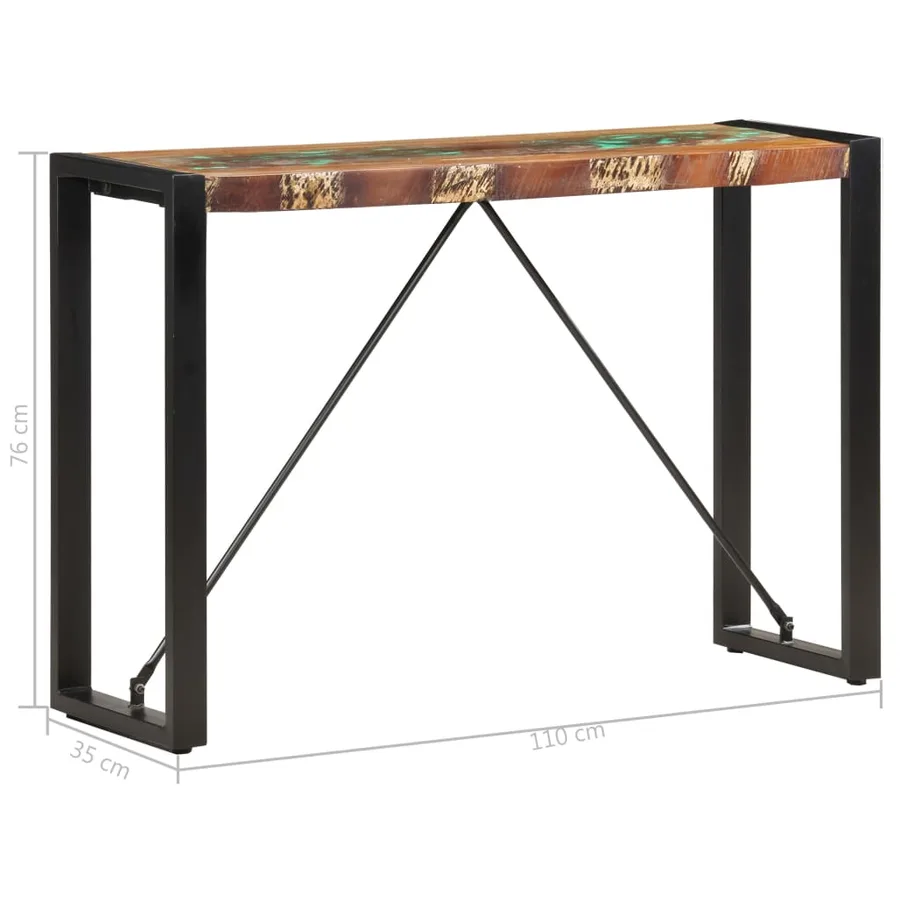 Table console 110x35x76 cm Bois de récupération massif - 5