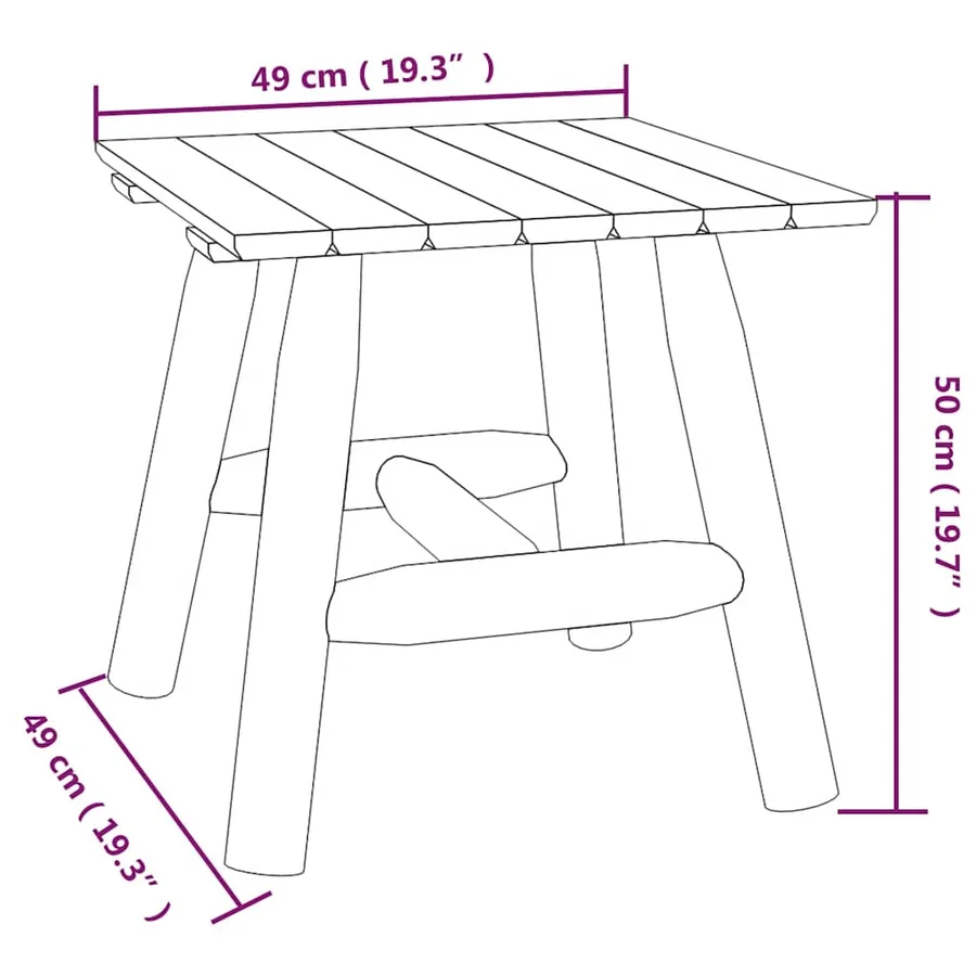 Table d'appoint 49x49x50 cm bois massif d'épicéa - 6