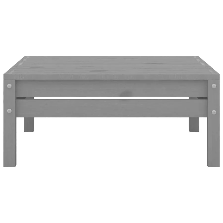 Salon de jardin 4 pcs Bois de pin massif Gris - 10