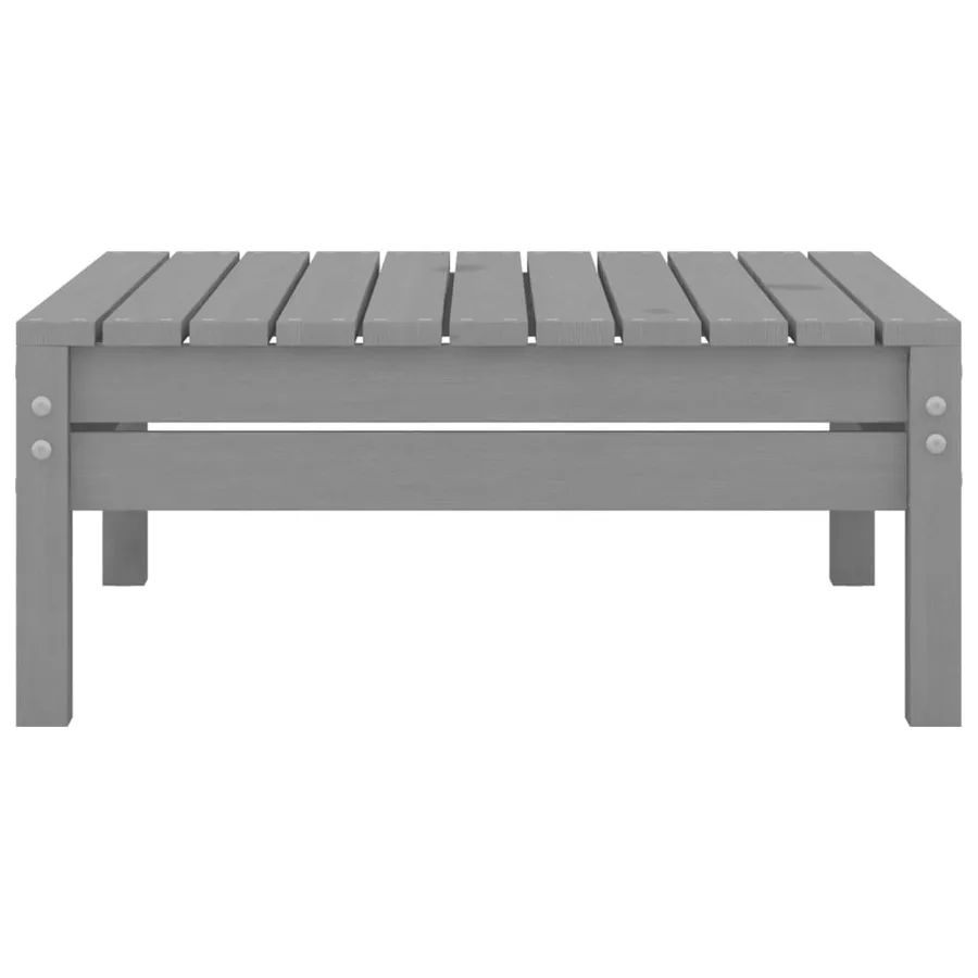 Salon de jardin 4 pcs Bois de pin massif Gris - 11