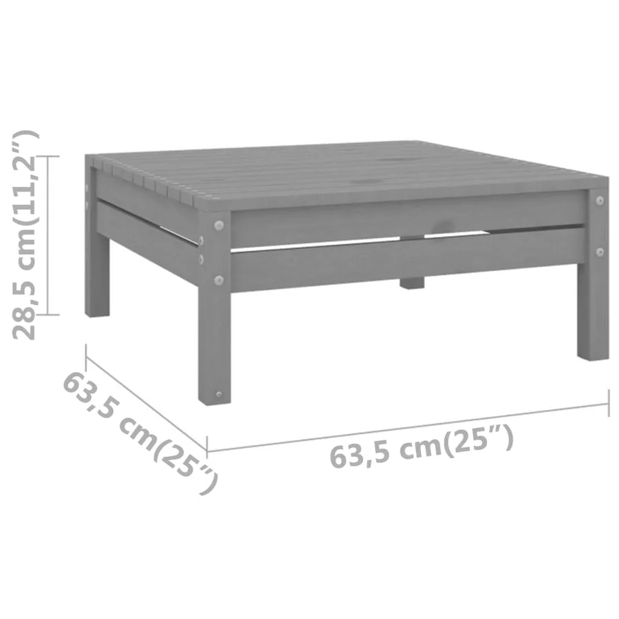 Salon de jardin 4 pcs Bois de pin massif Gris - 16