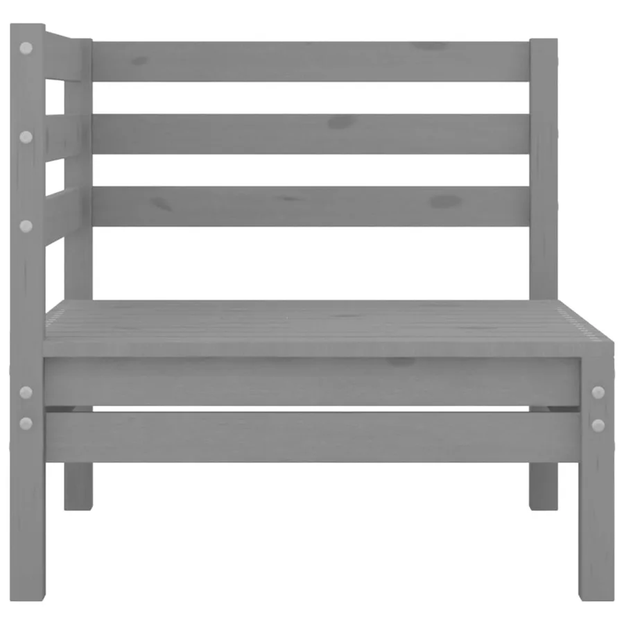 Salon de jardin 4 pcs Bois de pin massif Gris - 4