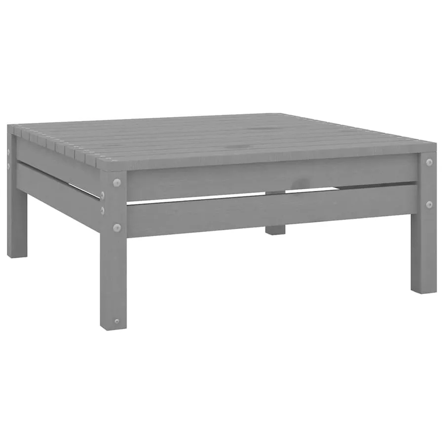Salon de jardin 4 pcs Bois de pin massif Gris - 9