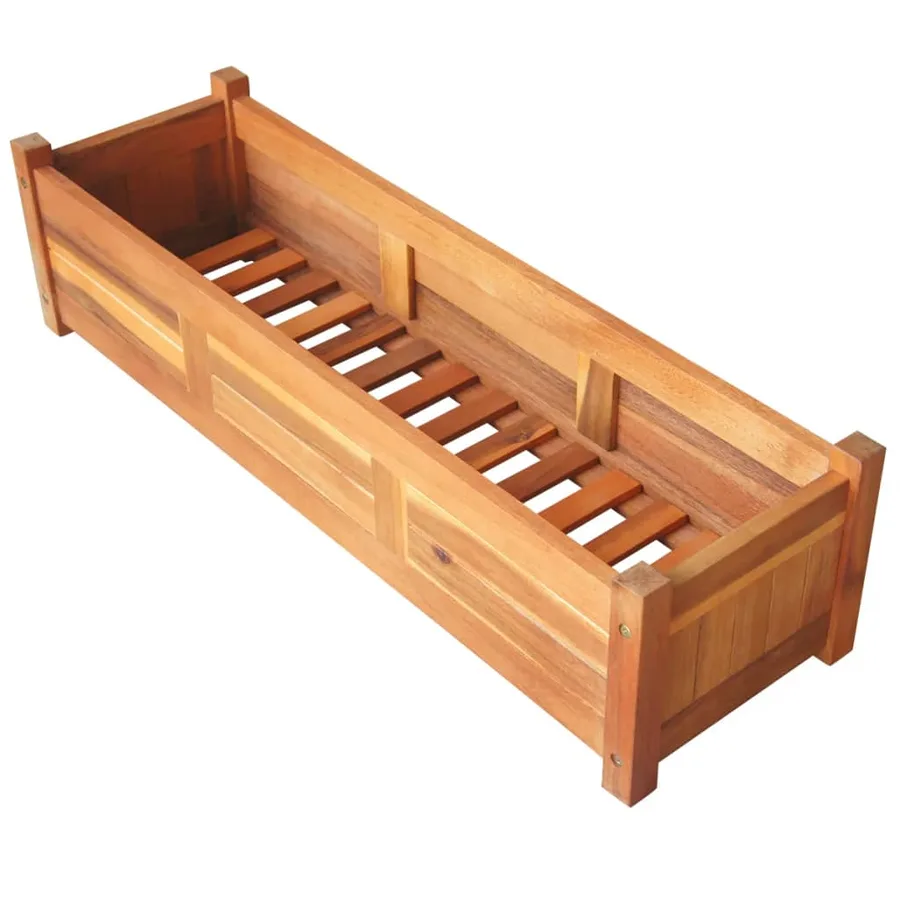 Lits surélevés de jardin 2 pcs Bois d'acacia 100x30x25 cm - 4