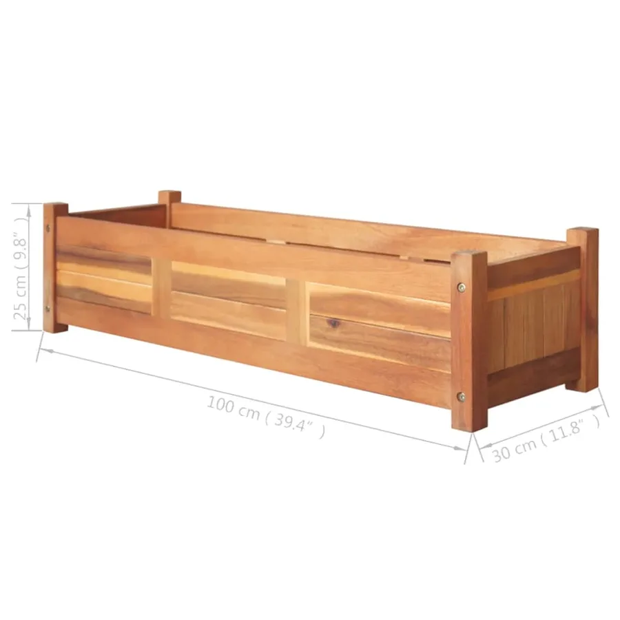 Lits surélevés de jardin 2 pcs Bois d'acacia 100x30x25 cm - 6