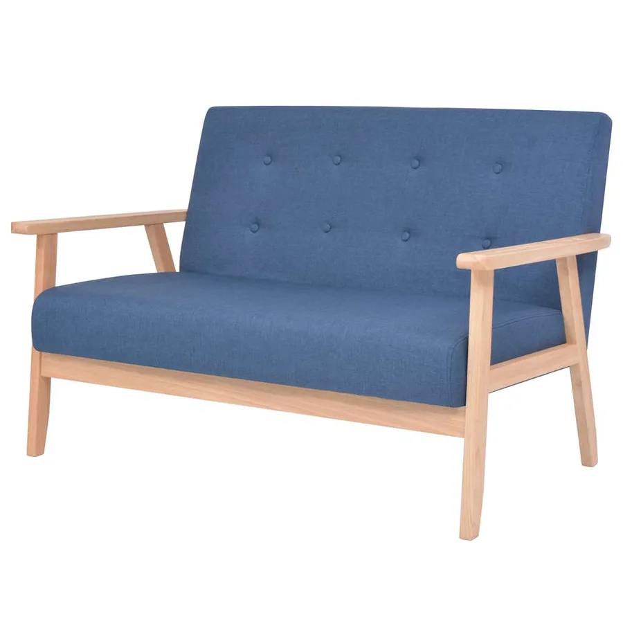 Ensemble de canapé 2 pcs Tissu bleu - 2