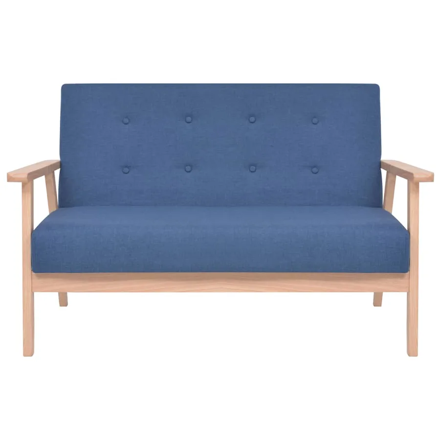 Ensemble de canapé 2 pcs Tissu bleu - 3