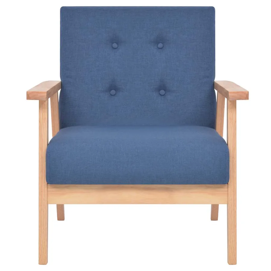 Ensemble de canapé 2 pcs Tissu bleu - 5