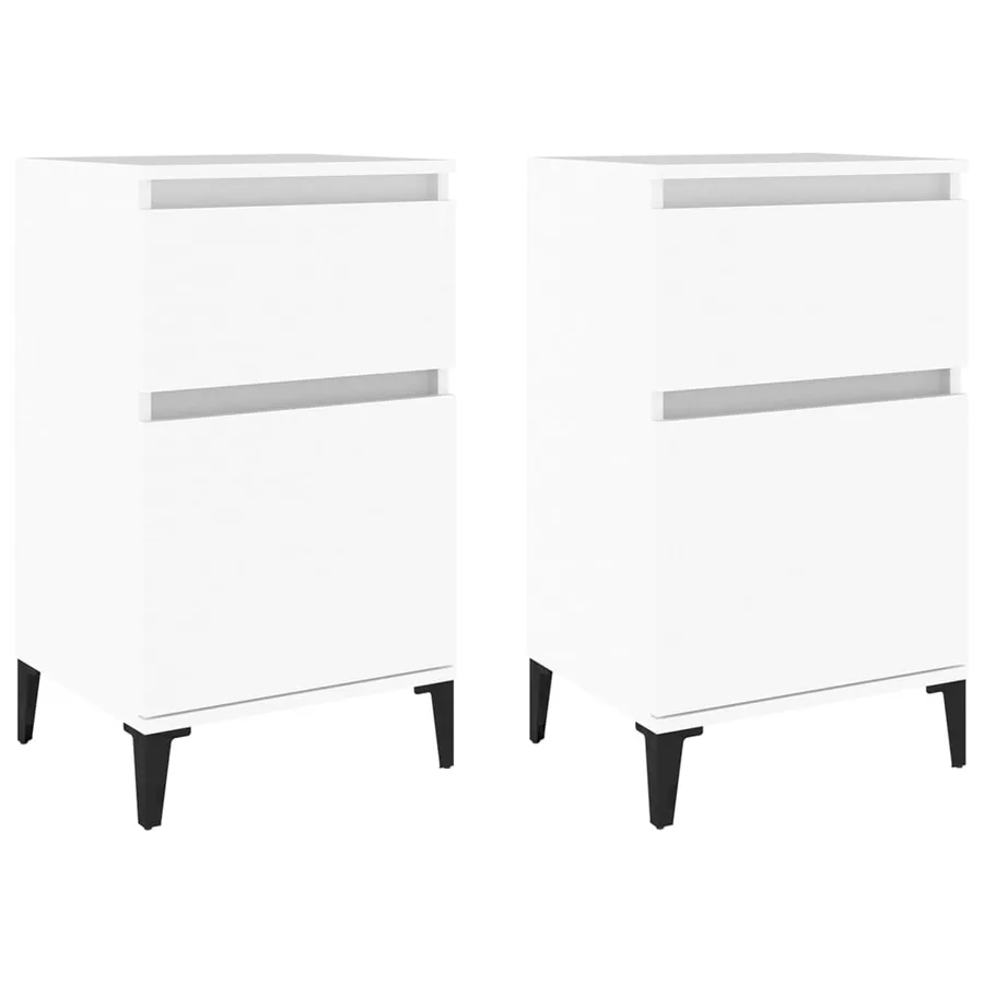 Tables de chevet 2 pcs blanc 40x35x70 cm - 2