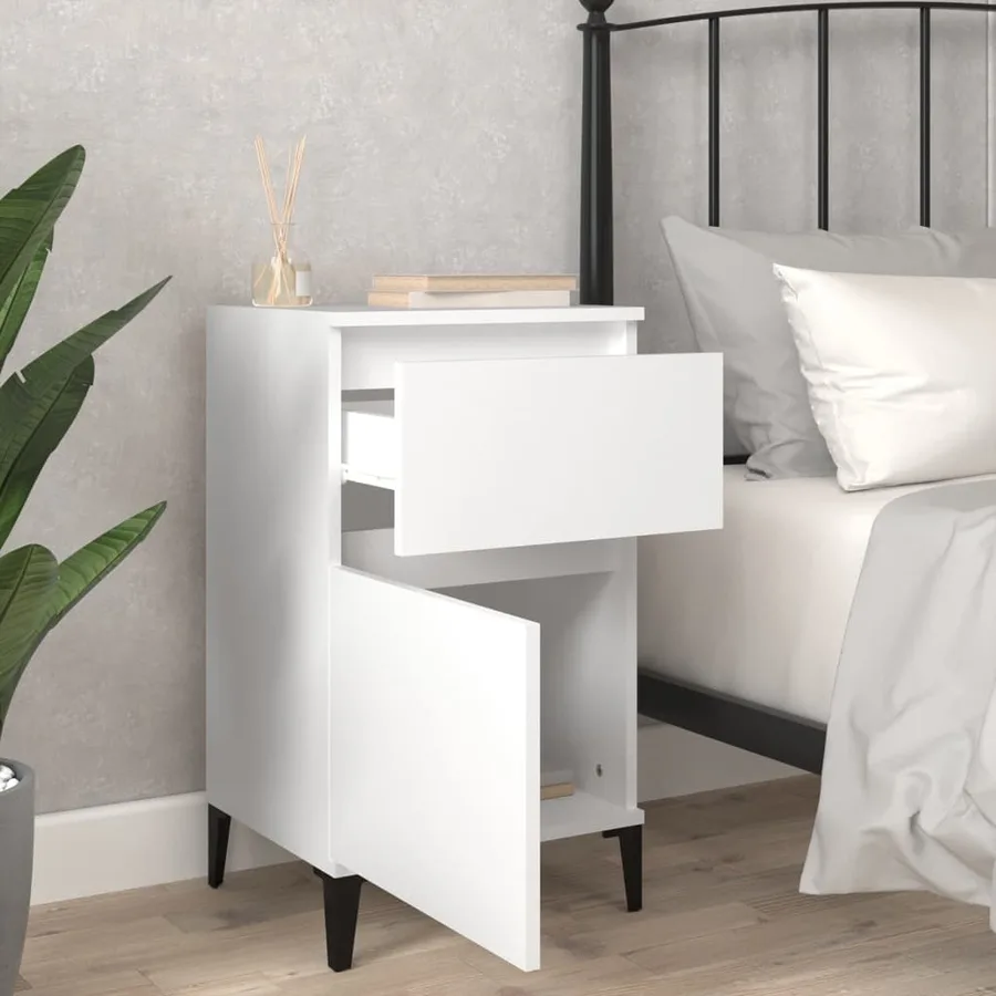 Tables de chevet 2 pcs blanc 40x35x70 cm - 3