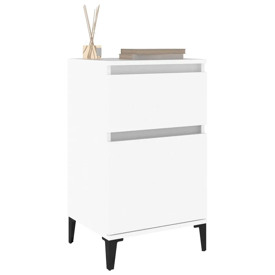 Tables de chevet 2 pcs blanc 40x35x70 cm - 4