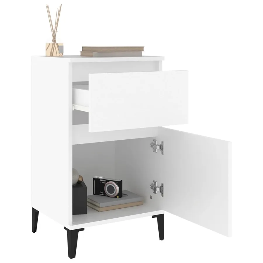 Tables de chevet 2 pcs blanc 40x35x70 cm - 5