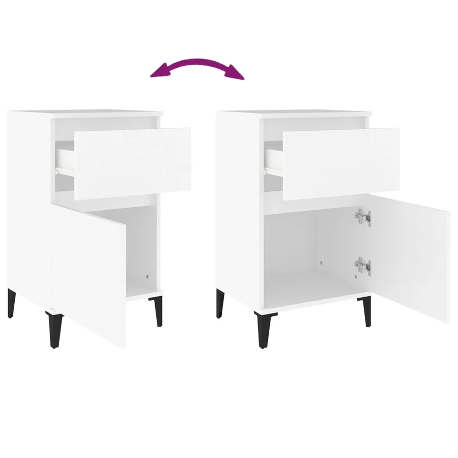 Tables de chevet 2 pcs blanc 40x35x70 cm - 9