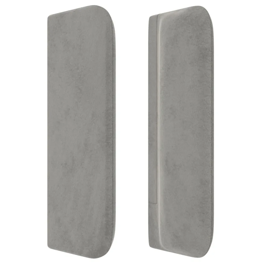 Tête de lit avec oreilles Gris clair 203x16x78/88 cm Velours - 4