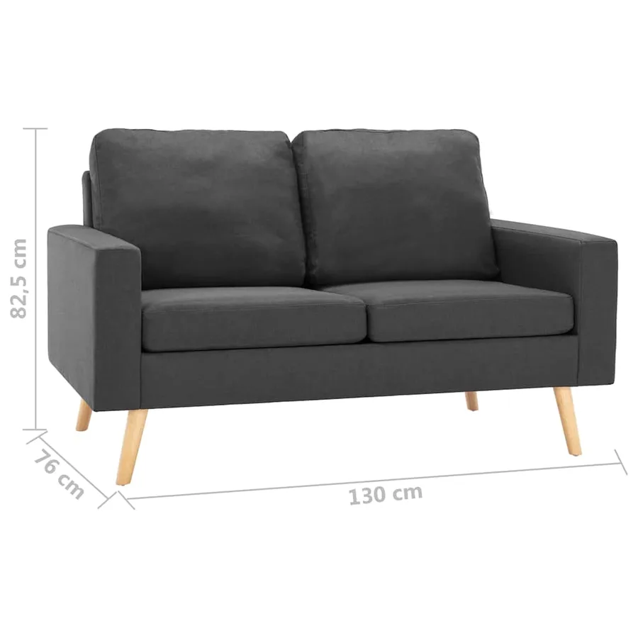 Ensemble de canapés 2 pcs Tissu Gris foncé - 10