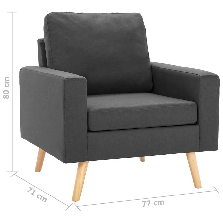 Ensemble de canapés 2 pcs Tissu Gris foncé - 11