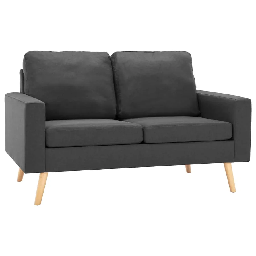 Ensemble de canapés 2 pcs Tissu Gris foncé - 2